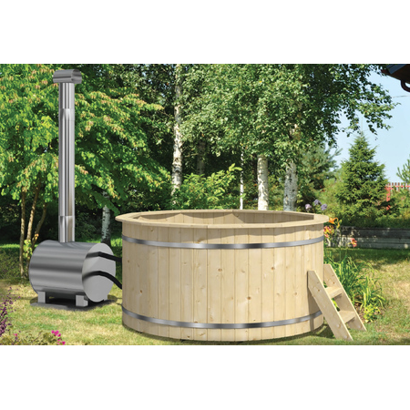 Hot tub with external heater (spruce)