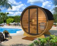 Barrel sauna 160 with front glasswall