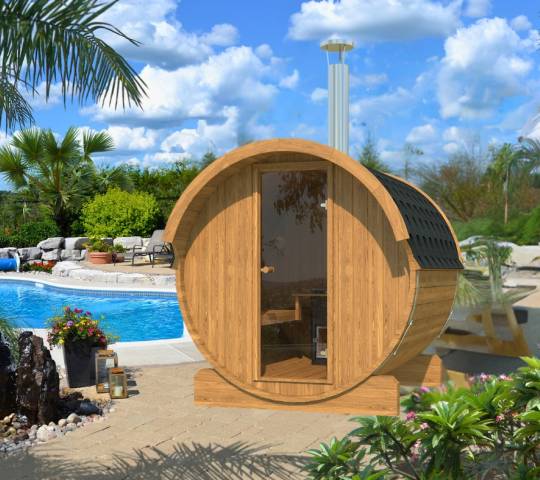 Finnish outdoor sauna - Barrel 220 for 4 persons 