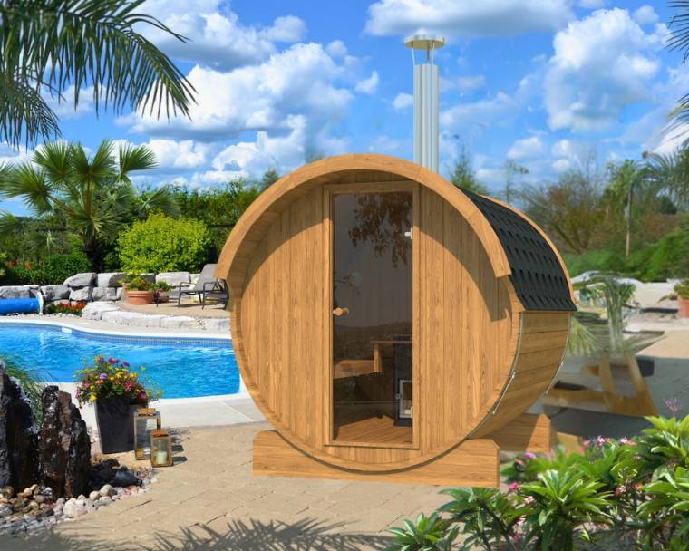 Finnish outdoor sauna - Barrel 220 for 4 persons 