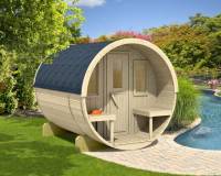 Barrel sauna 250 with terrace