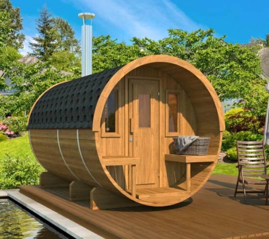 Barrel sauna 330 with terrace