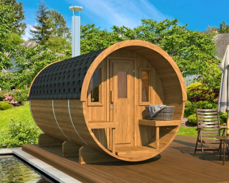 Barrel sauna 330 with terrace