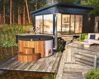 Delux 200 Hot tub with an integrated wood-burning stove