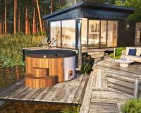 Delux 220 Hot tub with an integrated wood-burning stove 