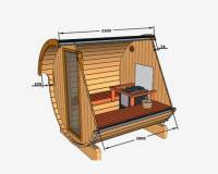 Finnish outdoor sauna - Barrel 220 for 4 persons 