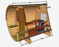 Sauna barril 250 con terraza