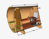 Barrel sauna 280 - Sauna with terrace