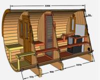 Barrel sauna 330 with terrace