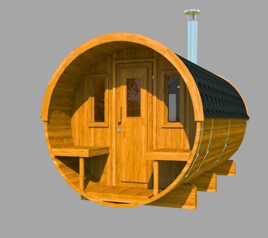 Barrel sauna 400 with terrace