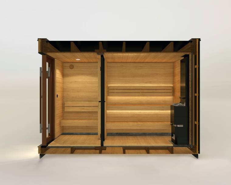 Saunum AirCube Double - Sauna prefabricada