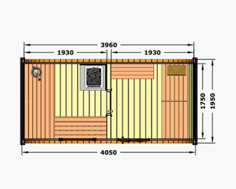 HOBBIT Sauna 4x1,95