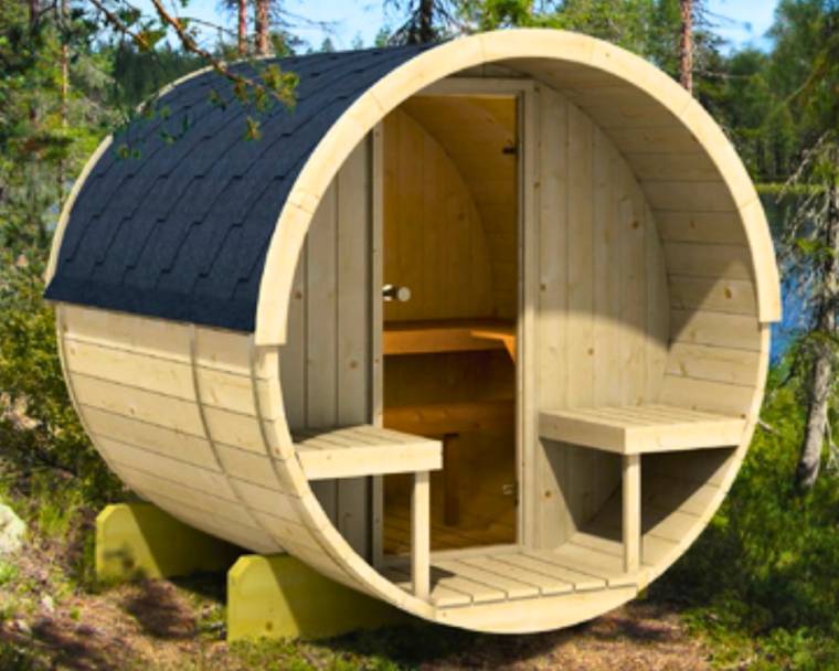 Barrel sauna 200 with terrace