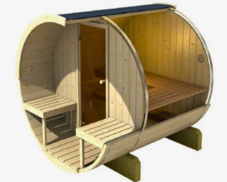 Barrel sauna 200 with terrace