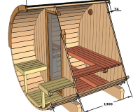 Barrel sauna 200 with terrace