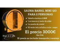 Barrel Sauna mini for 2 persons