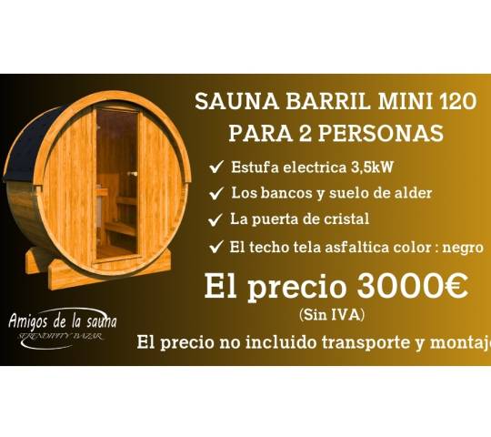 Barrel Sauna mini for 2 persons