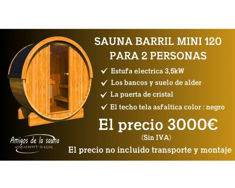 Barrel Sauna mini for 2 persons