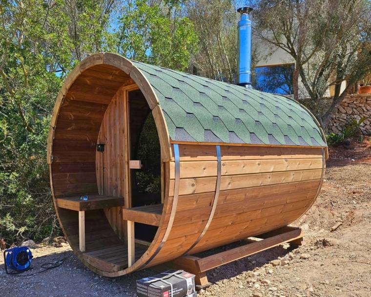 Barrel sauna 280 with wood buring heater ibiza