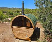 Barrel sauna 280 with wood burning heater ibiza