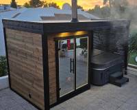 Outdoor Sauna Patio L plus with wood burning heater