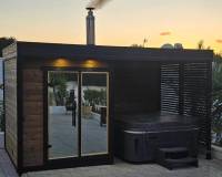 Outdoor Sauna Patio L plus with wood burning heater