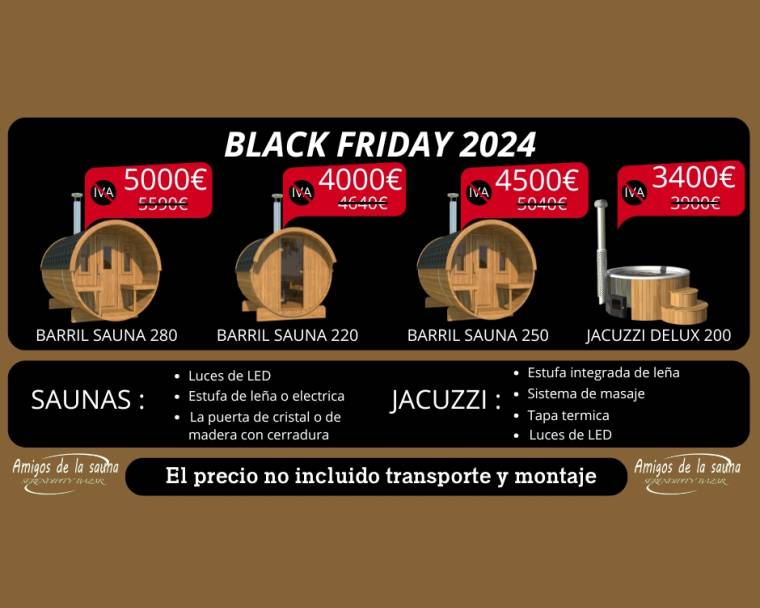 Black Friday 2024 offer - Sauna and Jacuzzi