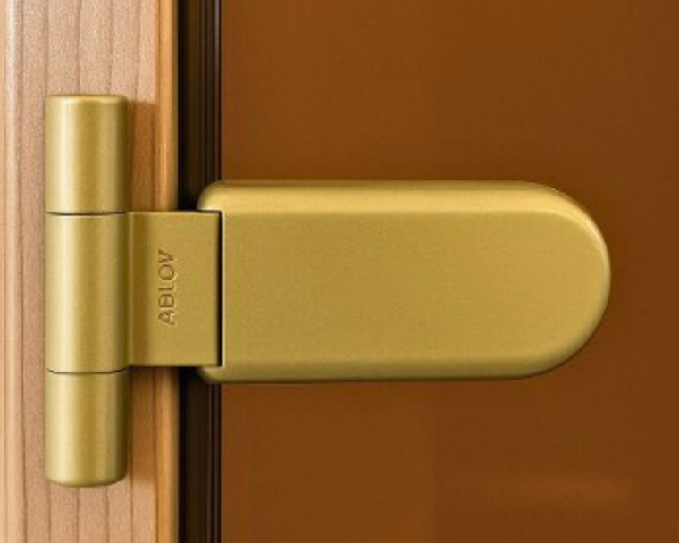 Glass door hinge for sauna