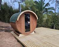 Finnish outdoor sauna - Barrel 220 for 4 persons 