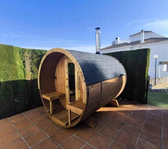 Sauna Barril 250 con terraza
