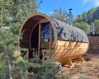 Sauna barril 330 con terraza