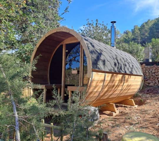 Sauna barril 330 con terraza