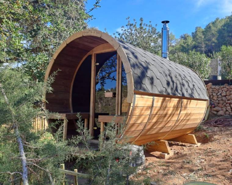 Sauna barril 330 con terraza